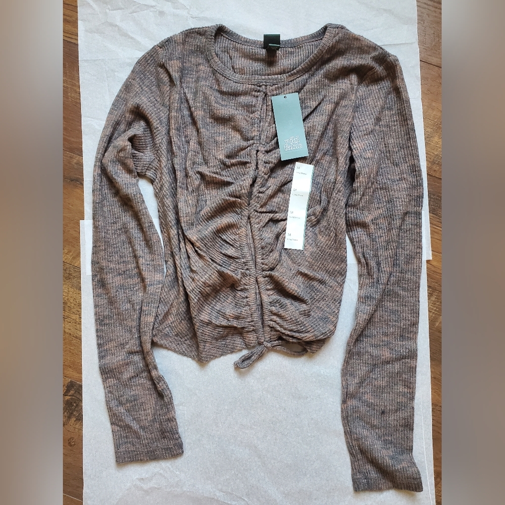 Wild Fable Long Sleeve crop Top Size M NWT